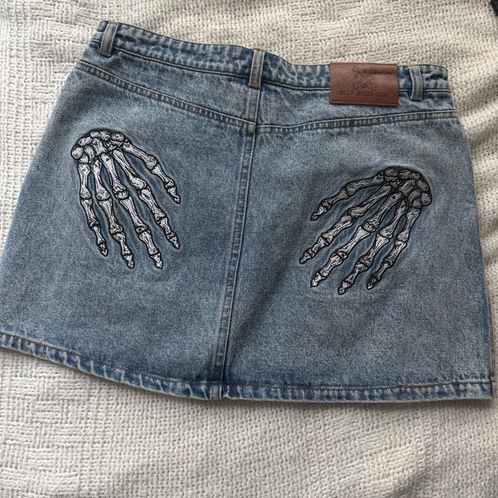 NWT Billy Bones Club Denim Mini Skirt - Picture 2 of 4